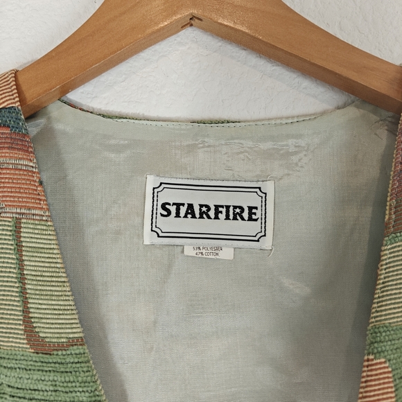 VTG Starfire Tapestry Western Boho Southwestern Style Button Vest LG Women's - Picture 5 of 11